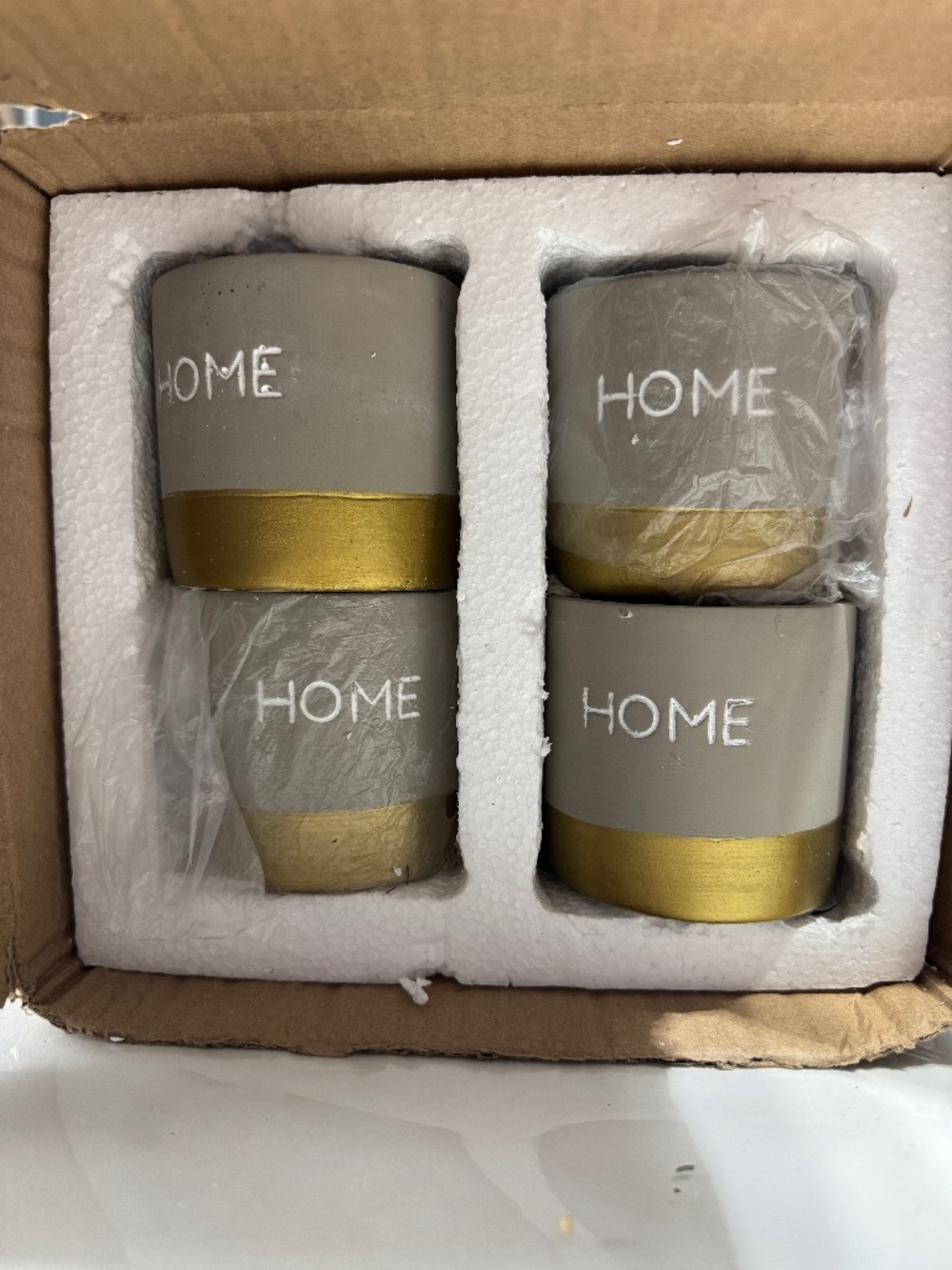 Set of 4 Small Ceramic plant Pots 3inch, succulent planter